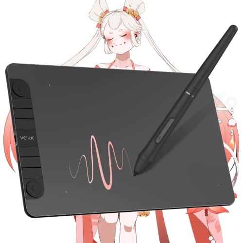 ペン画/板 Amazon | VEIKK ペンタブ 10×6インチ スマホ対応 両利き 板タブ